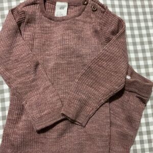 Pink Wool Two Piece Baby Set 6 Months